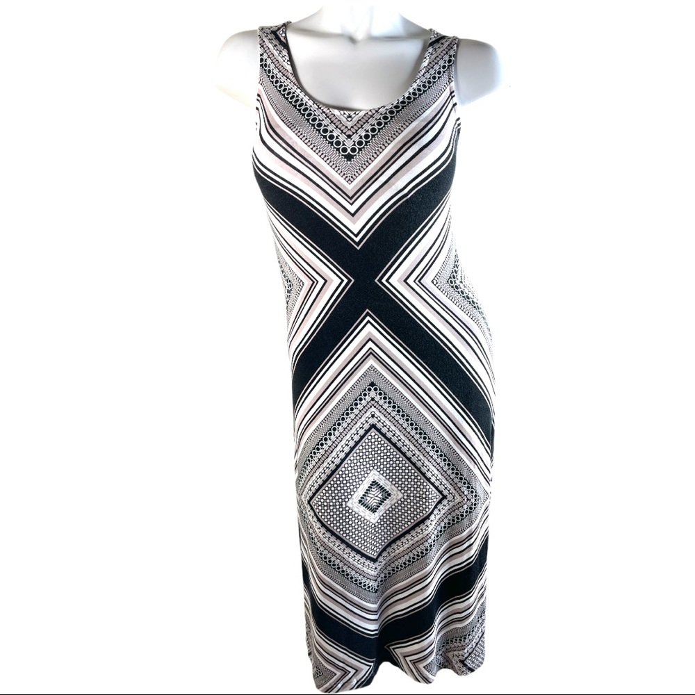 SOMA Geometric Print Sleeveless Maxi Dress in XS